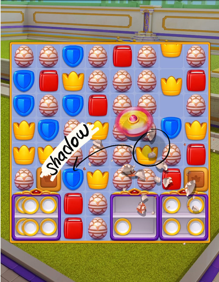 Propeller shadow on board